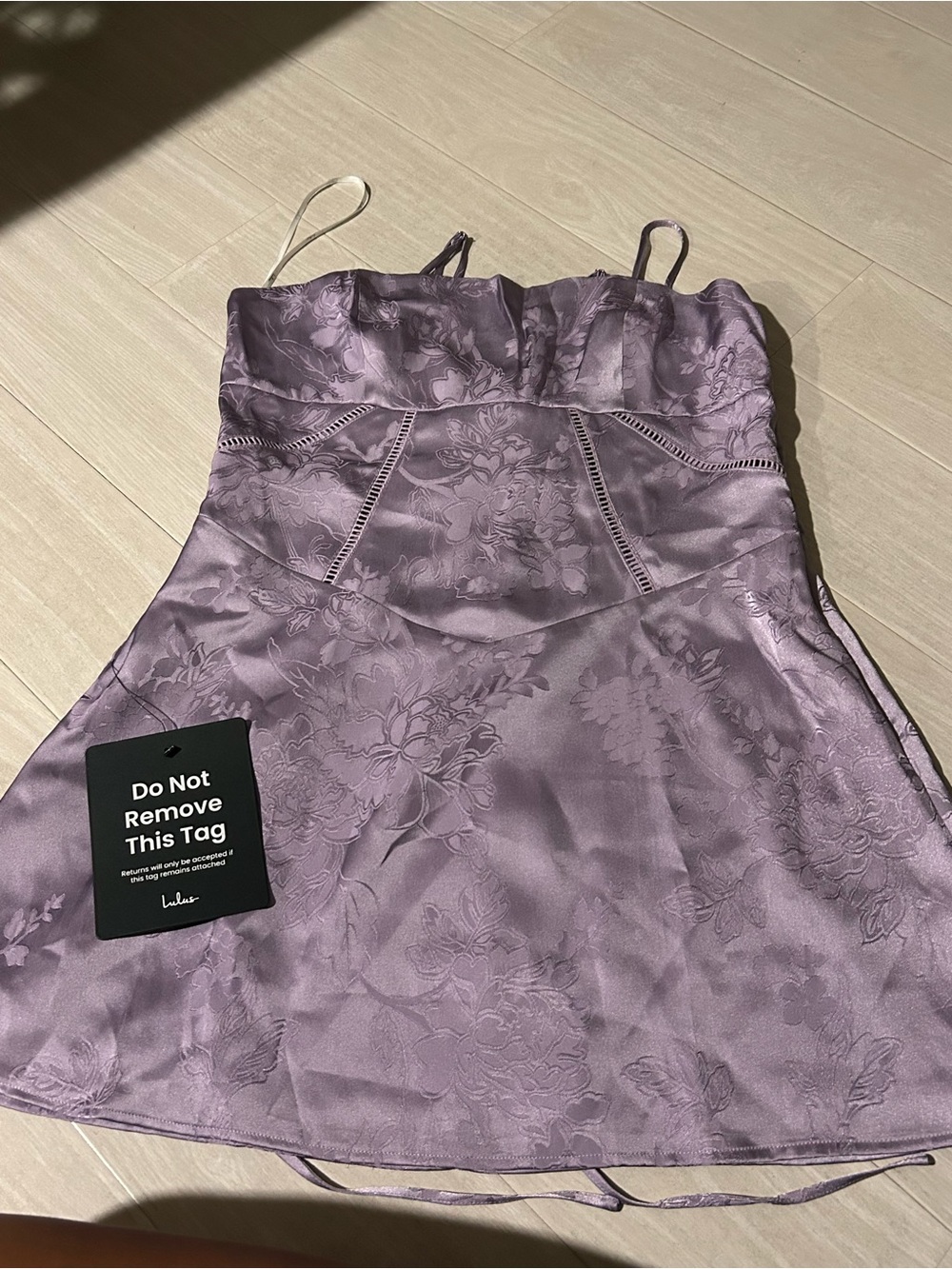 Lulu's Lilac Floral Satin Slip Dress